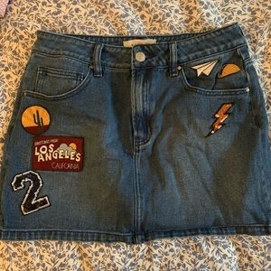 Pacsun Patchwork Denim Mini Skirt